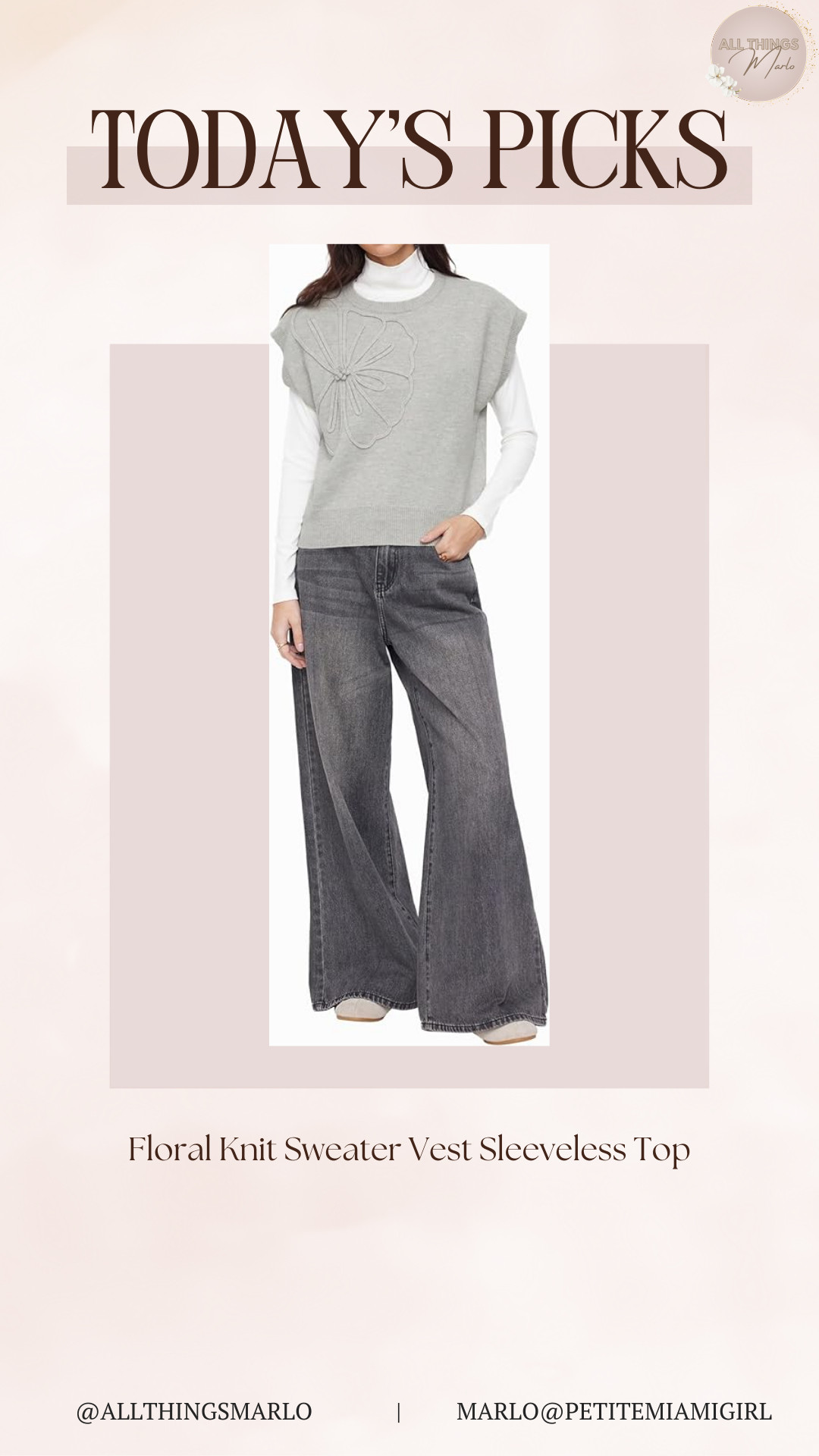 Floral Knit Sweater Vest Sleeveless Top 

 #LTKSeasonal #LTKWorkwear #LTKTravel