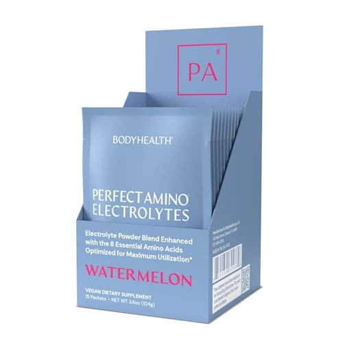 BodyHealth PerfectAmino Electrolytes Powder No Sugar, Keto Sugar Free Fasting Electrolytes Drink Mix, Hydration Powder with Trace Minerals - Watermelon - 15 Servings | Amazon (US)