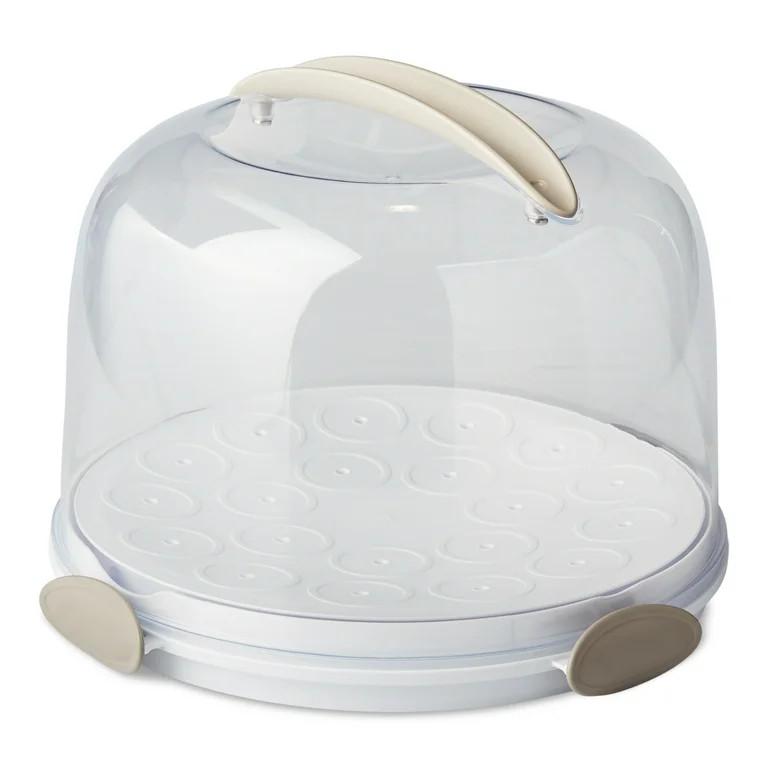 Better Homes & Gardens Round Cake Carrier with Clear Plastic Cover, 13" Diameter, Dishwasher Safe | Walmart (US)