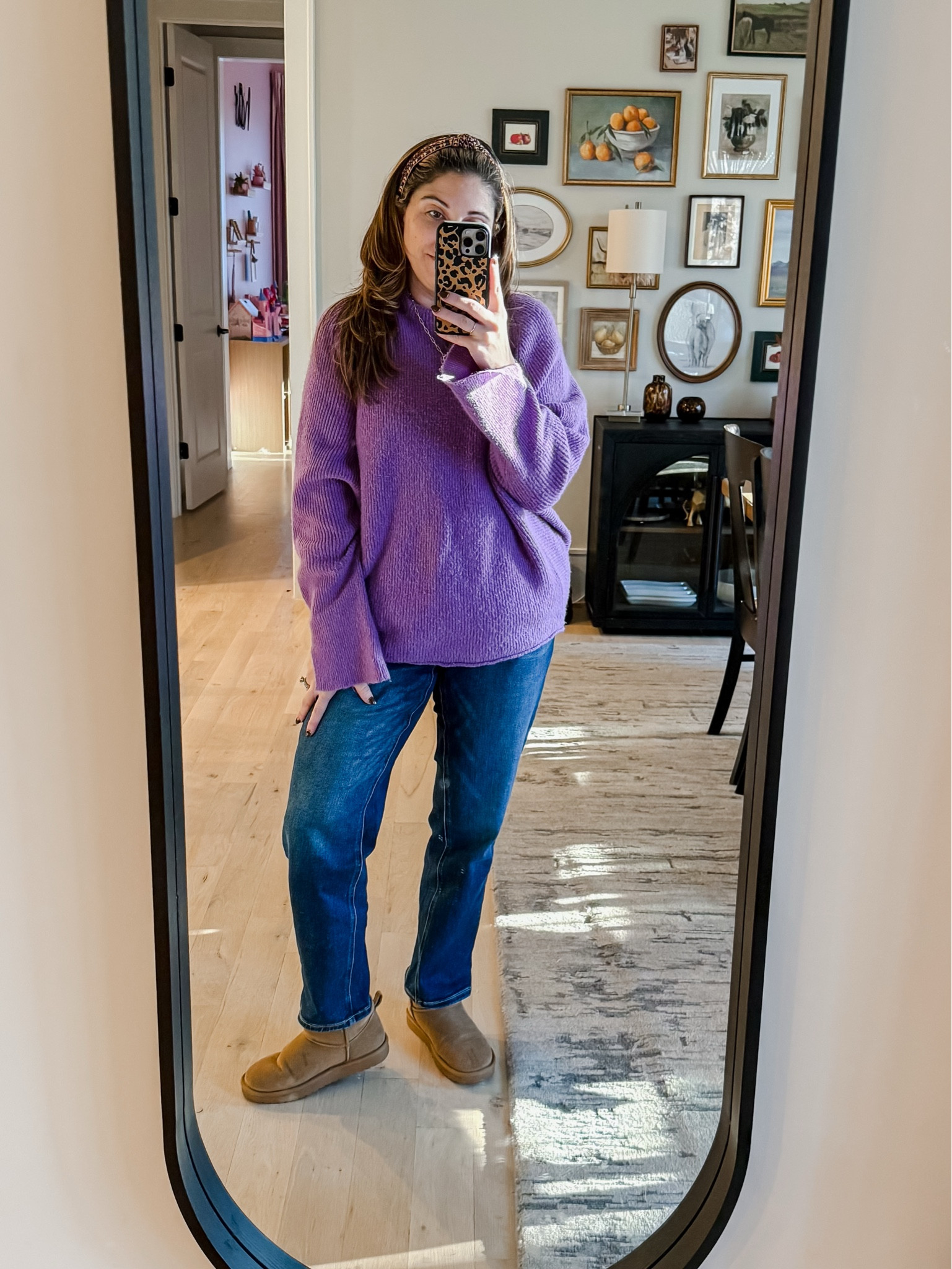 This Walmart sweater from last year continues to be a favorite! Such a great color and the perfect amount of weight to it! These jeans are also Walmart and my new favorite pair! 
Sweater XL / Jeans 12 / Shortie uggs tts 

#LTKMidsize #LTKootd
