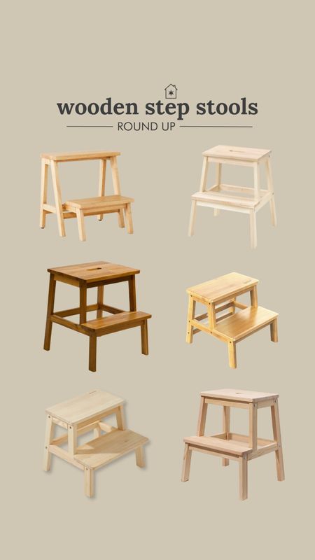 Wooden step stools. If you’d like to paint them, we share how to paint anything on our blog! #diy

#LTKhome