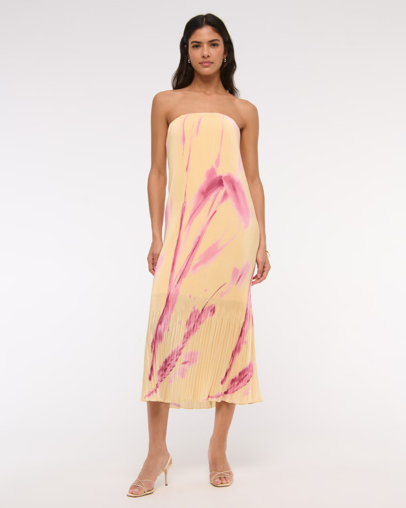 Women's The A&F Giselle Pleat Release Midi Dress | Women's Dresses & Jumpsuits | Abercrombie.com | Abercrombie & Fitch (US)
