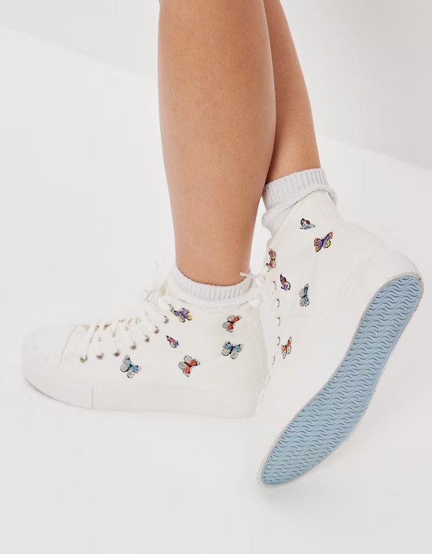 AE Butterfly Canvas Platform Sneaker | American Eagle Outfitters (US & CA)