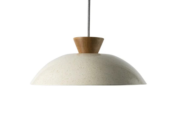 Speckled Cream Dawn Pendant Light Set Ceramic and Oak Wood - Etsy Canada | Etsy (CAD)