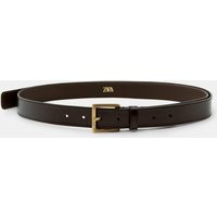 Zara - Extra Long 100% Leather Belt - Brown - 34 (Us 34) - Woman | Zara US