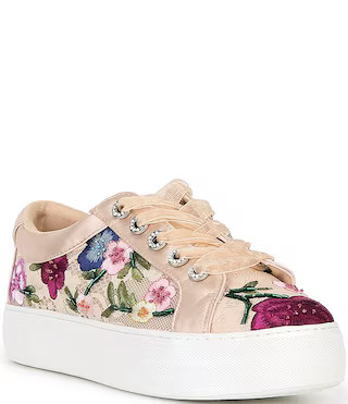 Blue by Betsey Johnson Jayla Floral Embroidered Platform Sneakers | Dillard's | Dillard's