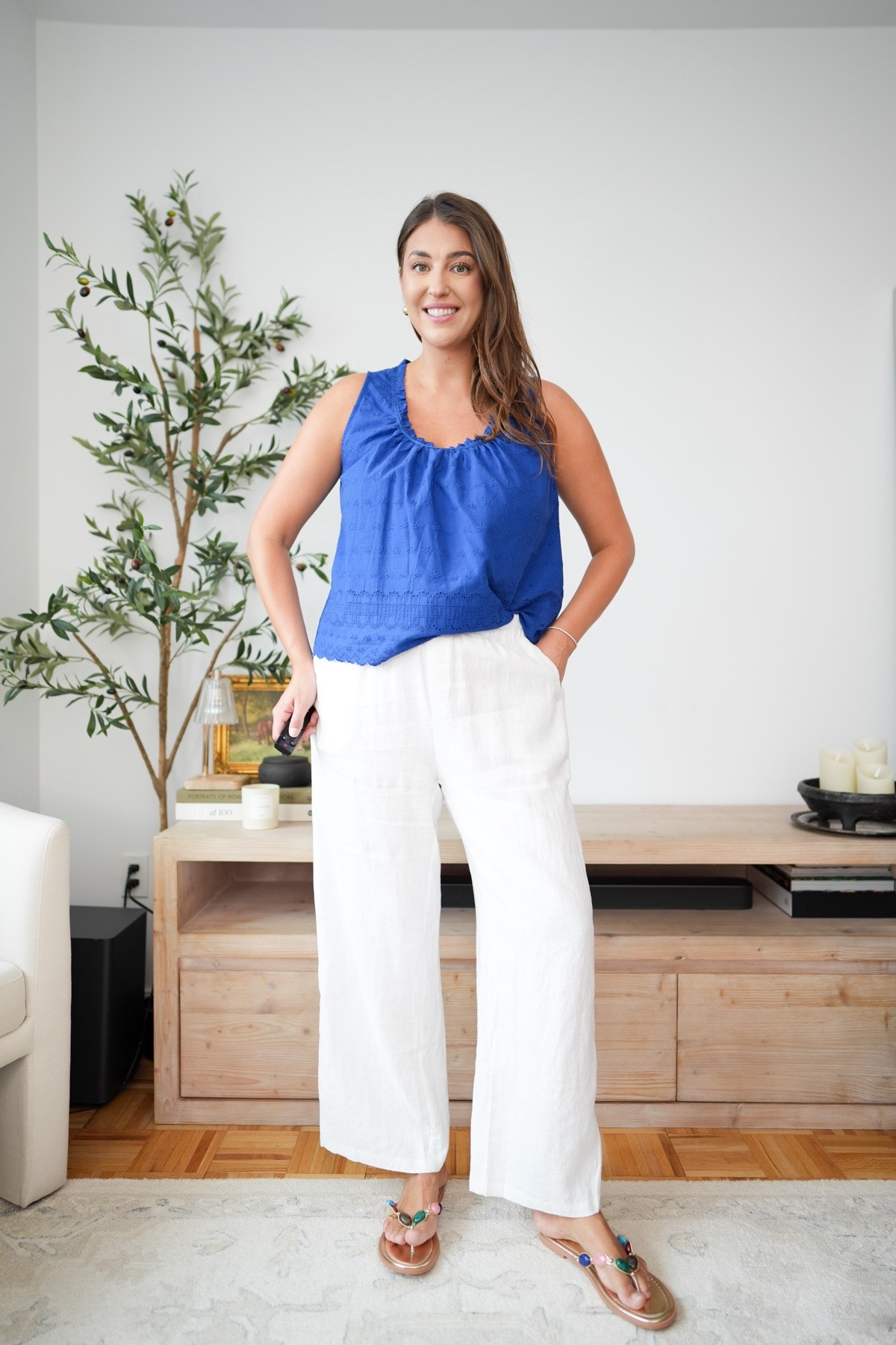 Bold blue + crisp white for summer 💙

Blue eyelet top, white linen pants, summer outfit, vacation outfit, resort wear, coastal style, colorful summer fashion, casual chic outfit, beach vacation look, wide leg pants, effortless style, vacation essentials, summer capsule wardrobe, everyday outfit inspiration.

#LTKmomlife #LTKootd #LTKU