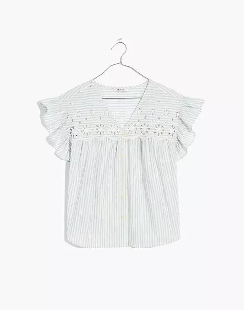 Eyelet Button-Front Shirt in Stripe | Madewell
