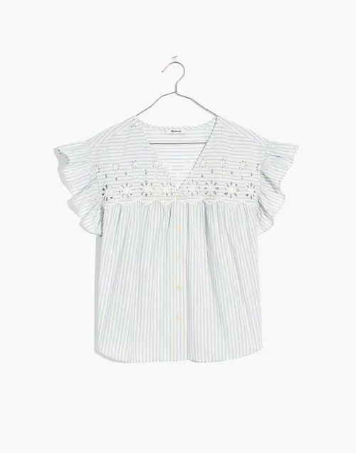 Eyelet Button-Front Shirt in Stripe | Madewell