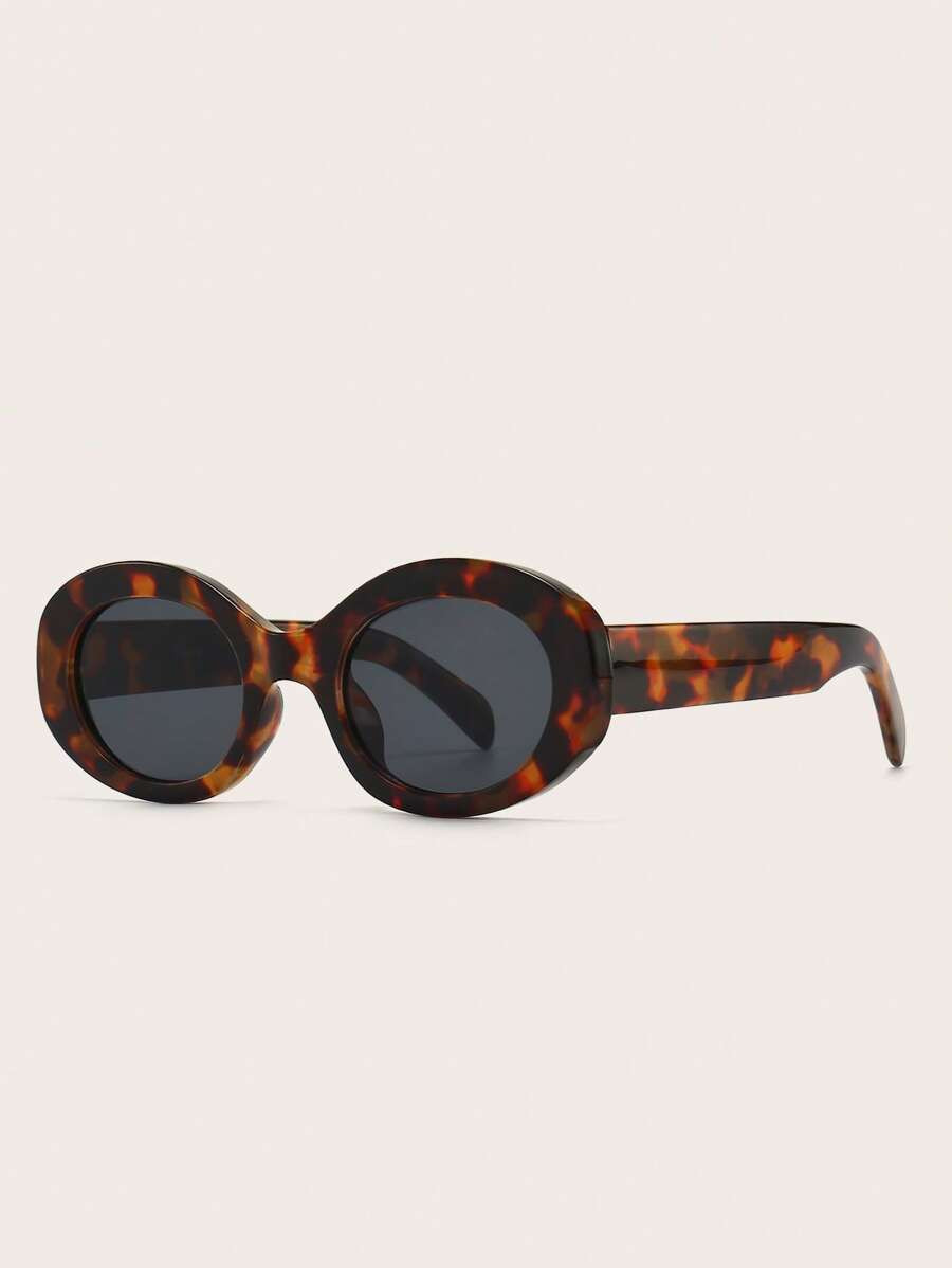 1pair Women Tortoiseshell Oval Frame Fashion Glasses For Daily Life Boho Shades Beach Accessories... | SHEIN