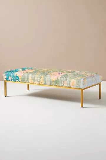 Rug-Printed Folkthread Ottoman | Anthropologie (US)
