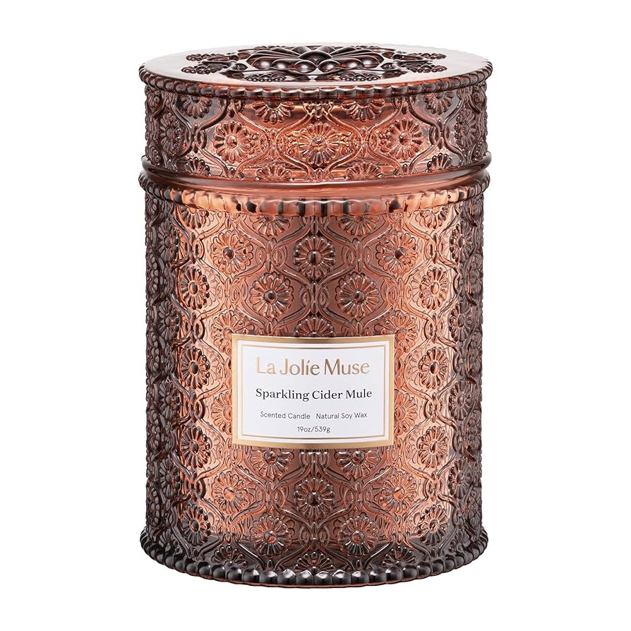 LA JOLIE MUSE Fall Candle | Sparkling Cider Mule Candle – Apple Cider, Orange & Amber | 19 oz W... | Amazon (US)