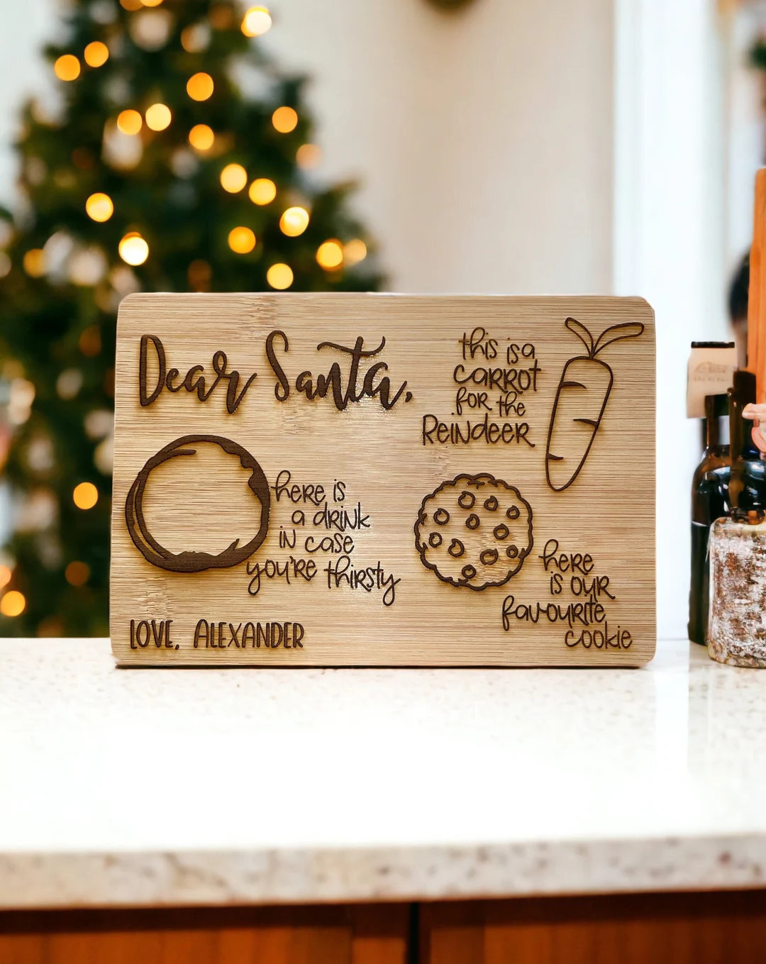 Personalized Santa Tray | Christmas Eve Tray | Cookies and Milk for Santa Board | Cookies for San... | Etsy (US)