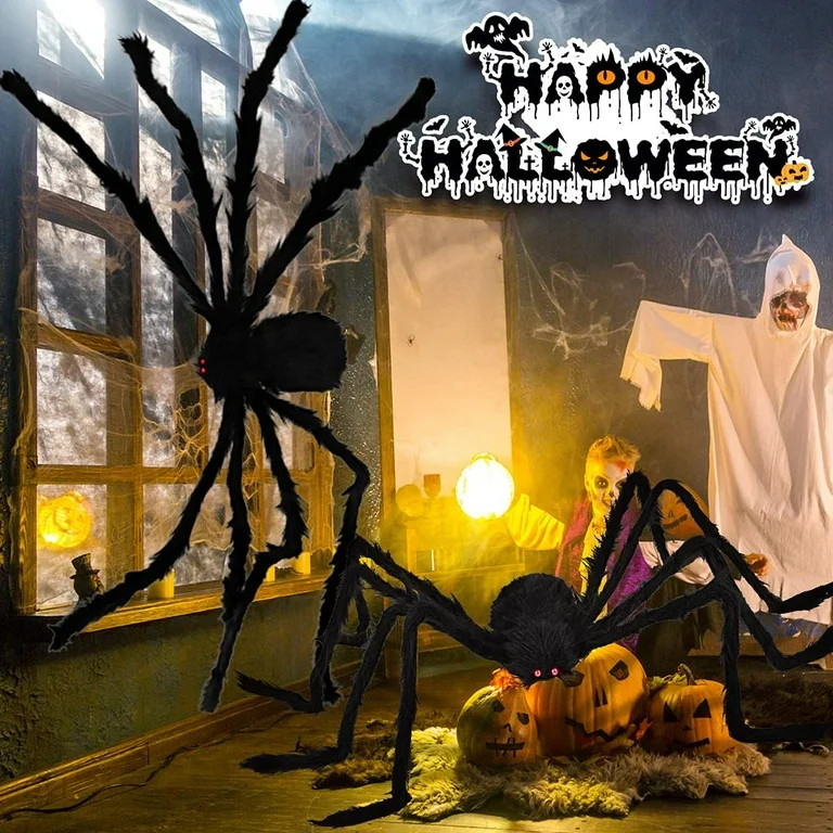 Ayieyill 79 In Giant Spider Halloween Decorations Outdoor, Scary Large Spider for Halloween Yard ... | Walmart (US)
