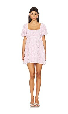 Show Me Your Mumu Smitten Baby Doll Dress in Rosette Mesh Pink from Revolve.com | Revolve Clothing (Global)