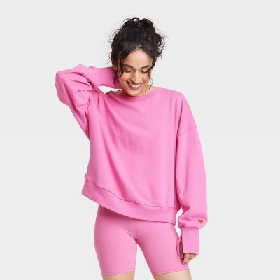 Women's Valentine's Day Graphic French Terry Crewneck Sweatshirt - JoyLab™ | Target