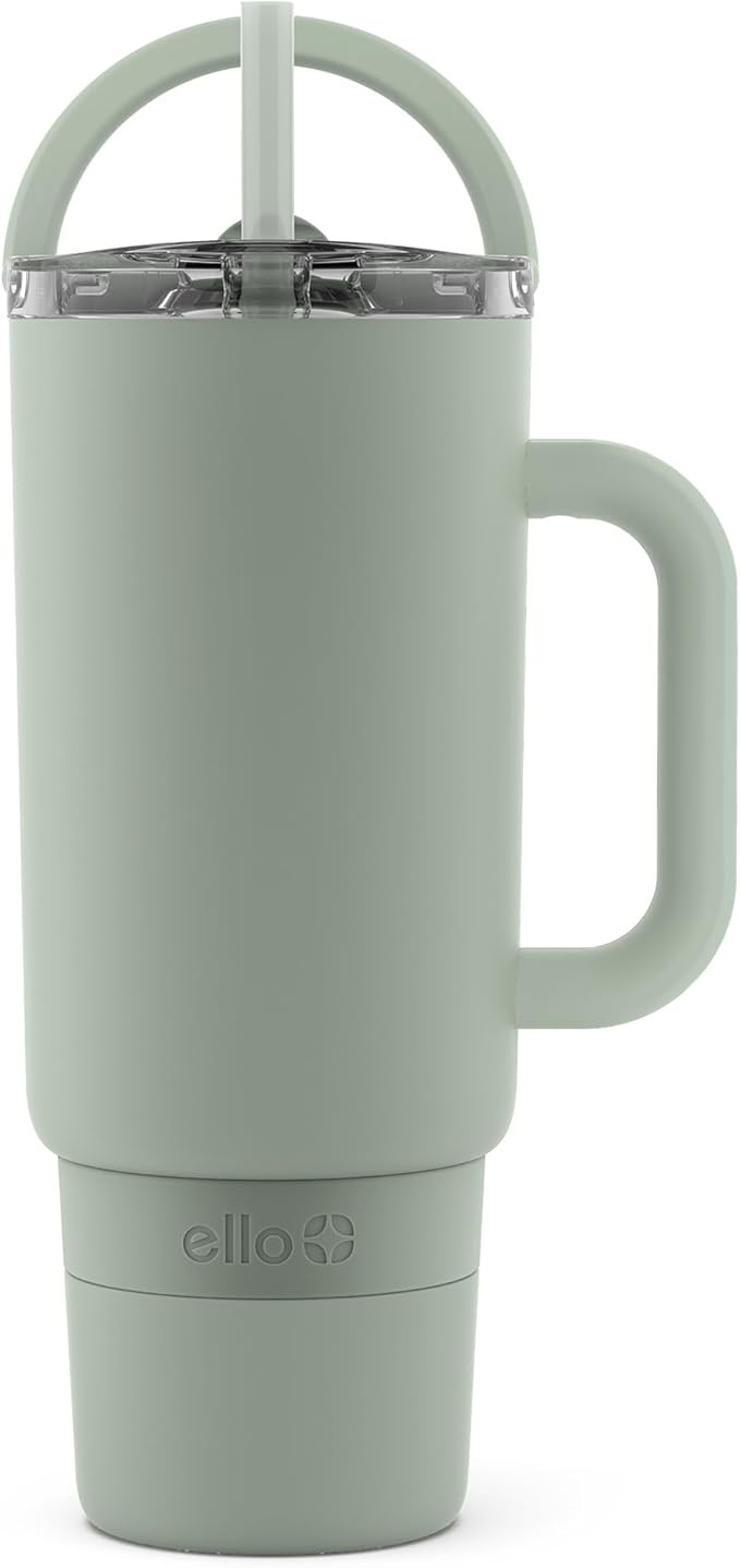 Ello Port 40oz Tumbler with Carry Loop & Integrated Handle, Vacuum Insulated Stainless Steel Reus... | Amazon (US)