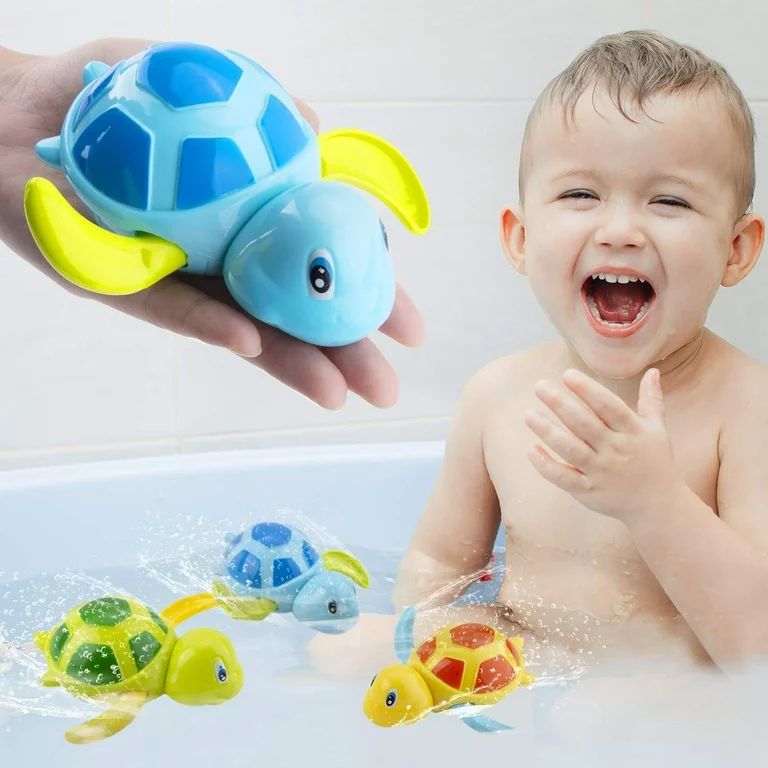Baby Bath Toys 3 pcs,Baby Bathtub Wind Up Turtle Toys, Cute Fun Multi Colors Floating Bath Animal... | Walmart (US)