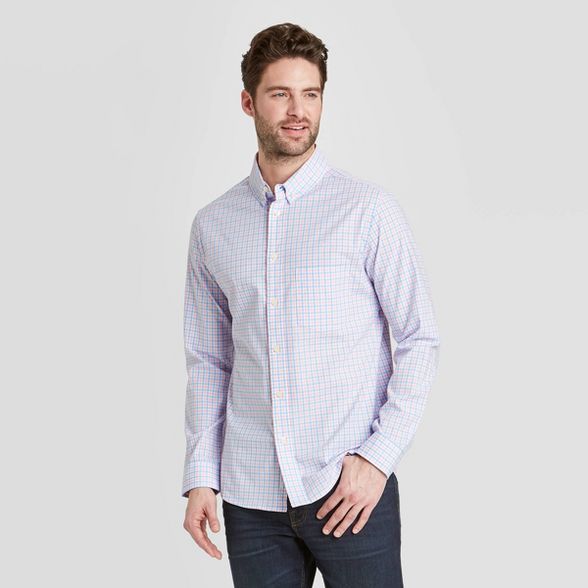 Men's Slim Fit Long Sleeve Poplin Button-Down Shirt - Goodfellow & Co™ | Target
