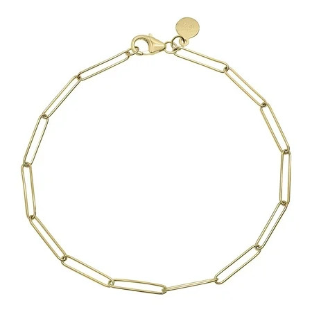 SZUL Women s 14K Yellow Gold Lightweight Paperclip Bracelet With Lobster Clasp | Walmart (US)