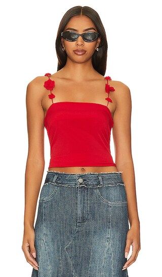 Nuovo Top With Flower Straps in Red | Revolve Clothing (Global)