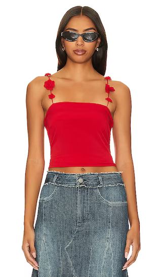 Nuovo Top With Flower Straps in Red | Revolve Clothing (Global)