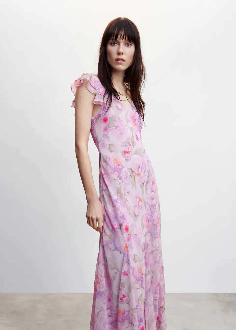 Floral ruffled dress -  Women | Mango USA | MANGO (US)