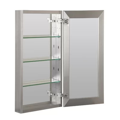 Recessed or Surface Mount Framed 1 Door Medicine Cabinet with 3 Adjustable Shelves | Wayfair North America