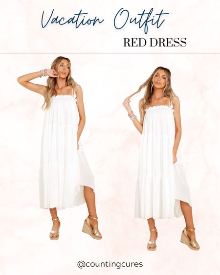 Stay cool and fashionable with this white midi dress!

#summeroutfit #beachdress #springclothes #vacationoutfit

#LTKSeasonal #LTKU #LTKstyletip