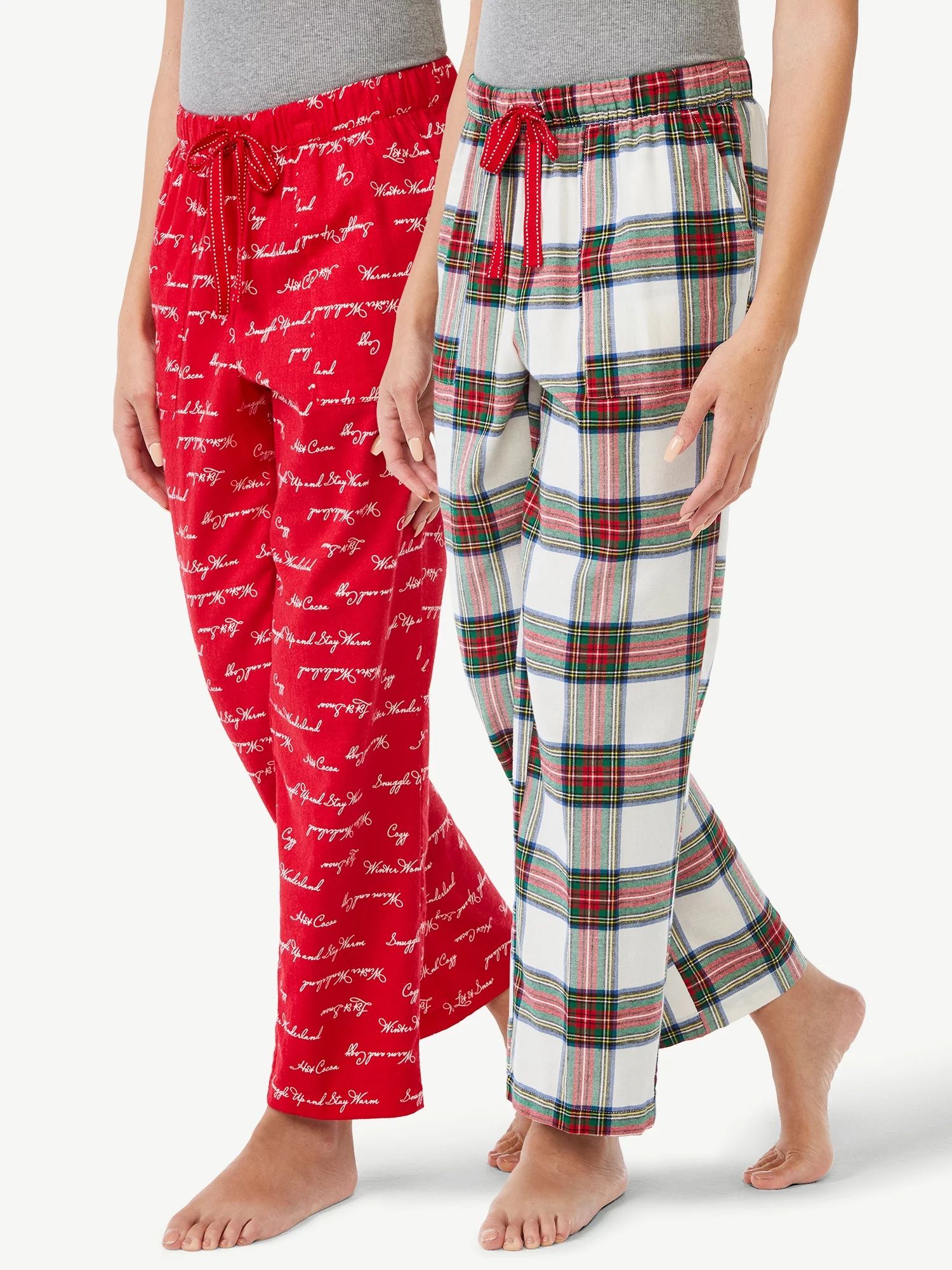 Joyspun Women's Flannel Lounge Pants, 2-Pack, Sizes S to 3X - Walmart.com | Walmart (US)