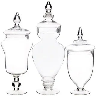 Palais Glassware Clear Glass Apothecary Jars, Wedding Candy Buffet Containers, Large, Clear, Set ... | Bed Bath & Beyond