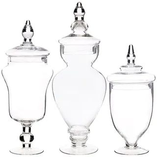 Palais Glassware Clear Glass Apothecary Jars, Wedding Candy Buffet Containers, Large, Clear, Set ... | Bed Bath & Beyond