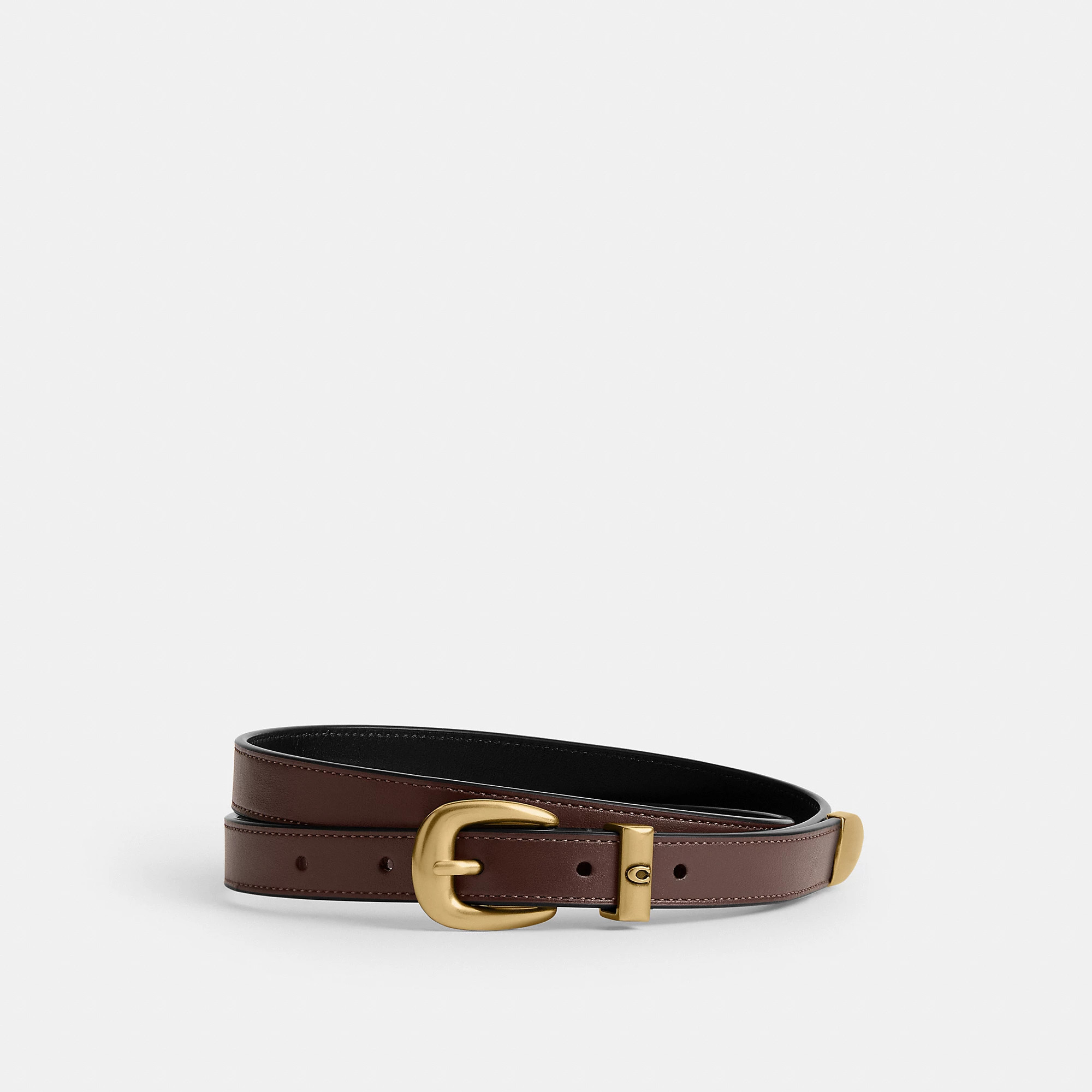 Coach C Harness Buckle Belt, 18MM - Women's Belts Size Medium - Brass/maple | Coach (US)