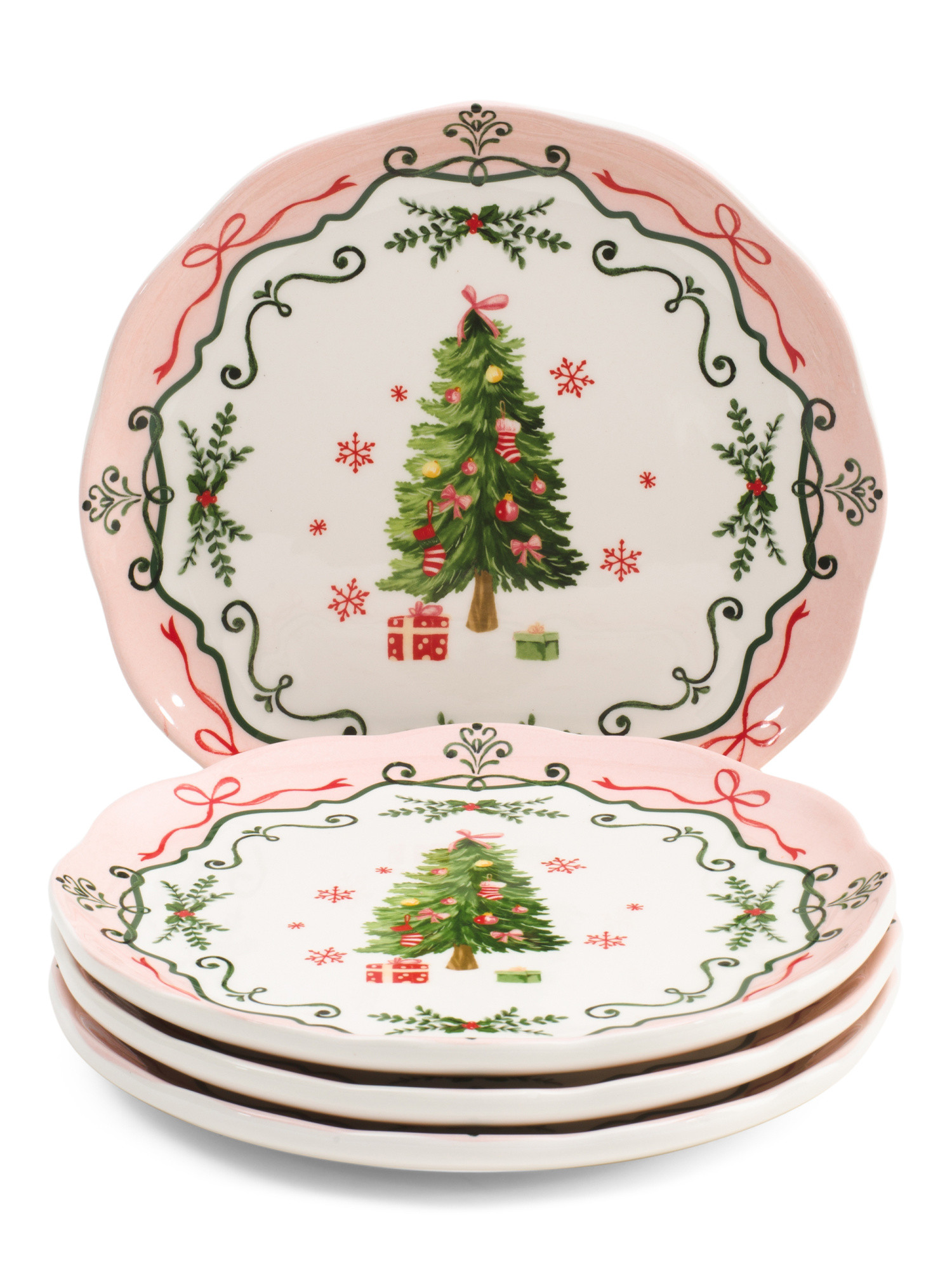 Set Of 4 8in Ceramic Tree Side Plates | Entertaining | Marshalls | Marshalls