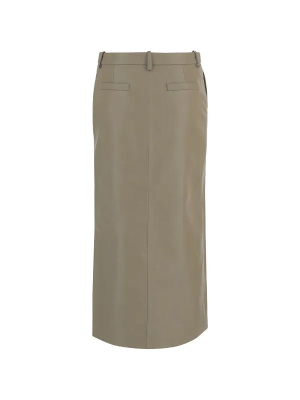 The Frankie Shop Maybelle faux-leather front-slit Pencil Skirt | Neutrals | FARFETCH AT | Farfetch Global