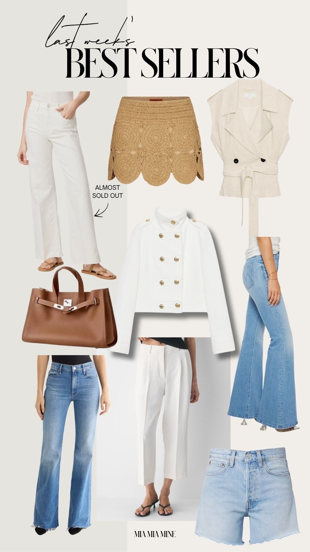 This week’s best sellers 
Mother Jeans, I’m wearing size 23
Nordstrom date night tops wearing an XS
Aritzia crop pants wearing a size 00
Zara jacket wearing a size XS
Simon Miller raffia skirt wearing an XS

#LTKSeasonal #LTKOver40 #LTKootd