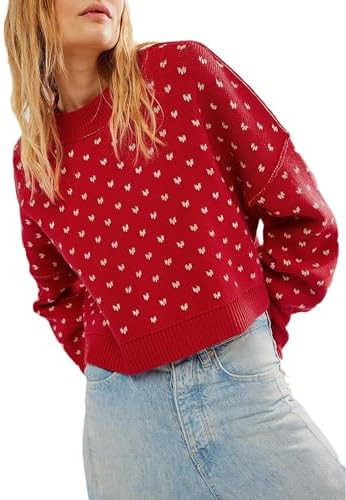 Antnation Womens Oversized Polka Dot Knit Sweater Casual Loose-Fit Pullover for Fall and Winter | Amazon (US)