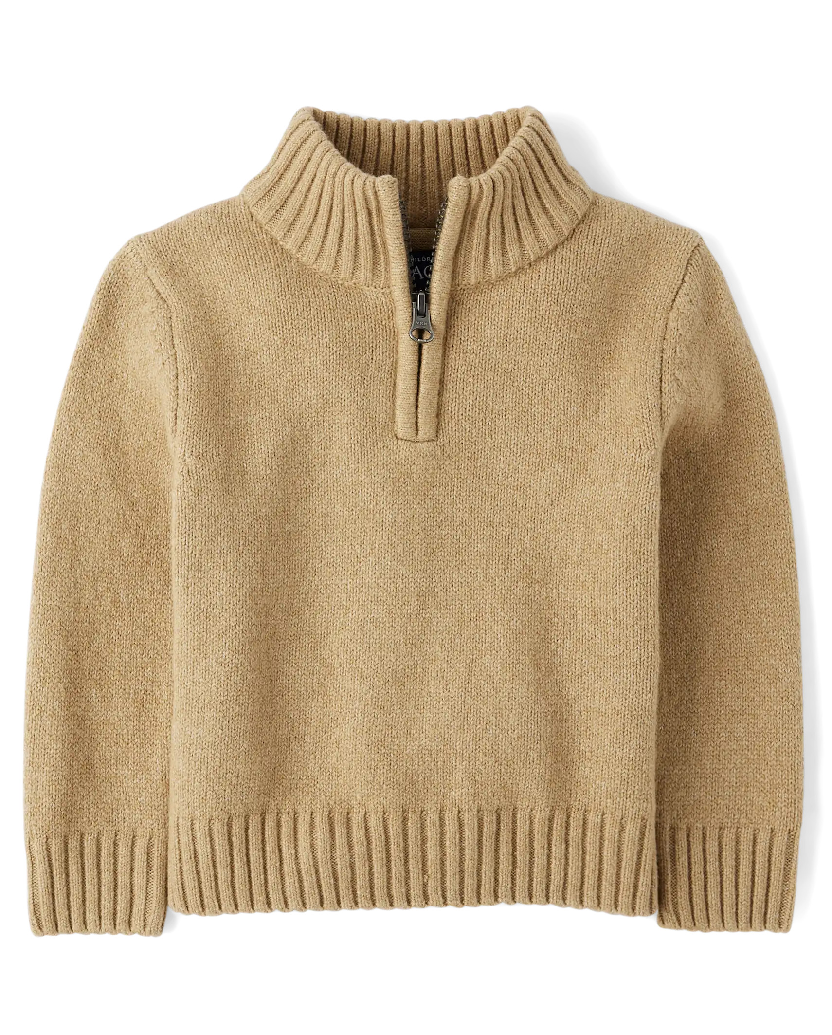Baby And Toddler Boys Long Sleeve Half Zip Sweater - SIERRA TAN | The Children's Place | The Children's Place