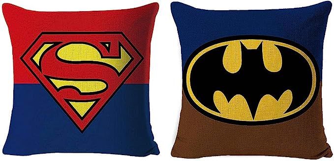 Pillow Cases Super Hero Pillow Cover - Decorative Throw Pillow Cases 18 x 18 Inches Set of 2 | Amazon (US)