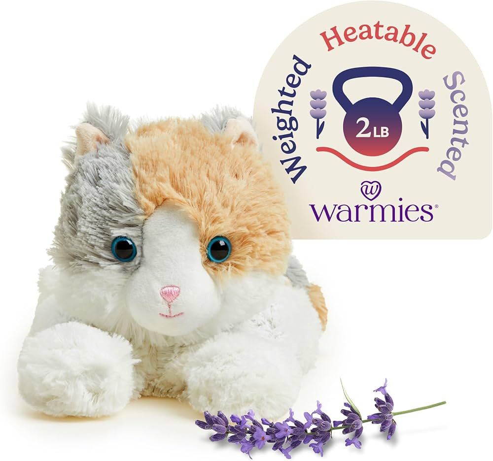 warmies Microwavable & Weighted Stuffed Animals, Calico Cat - Heated Stuffed Animal Plushie for W... | Amazon (US)