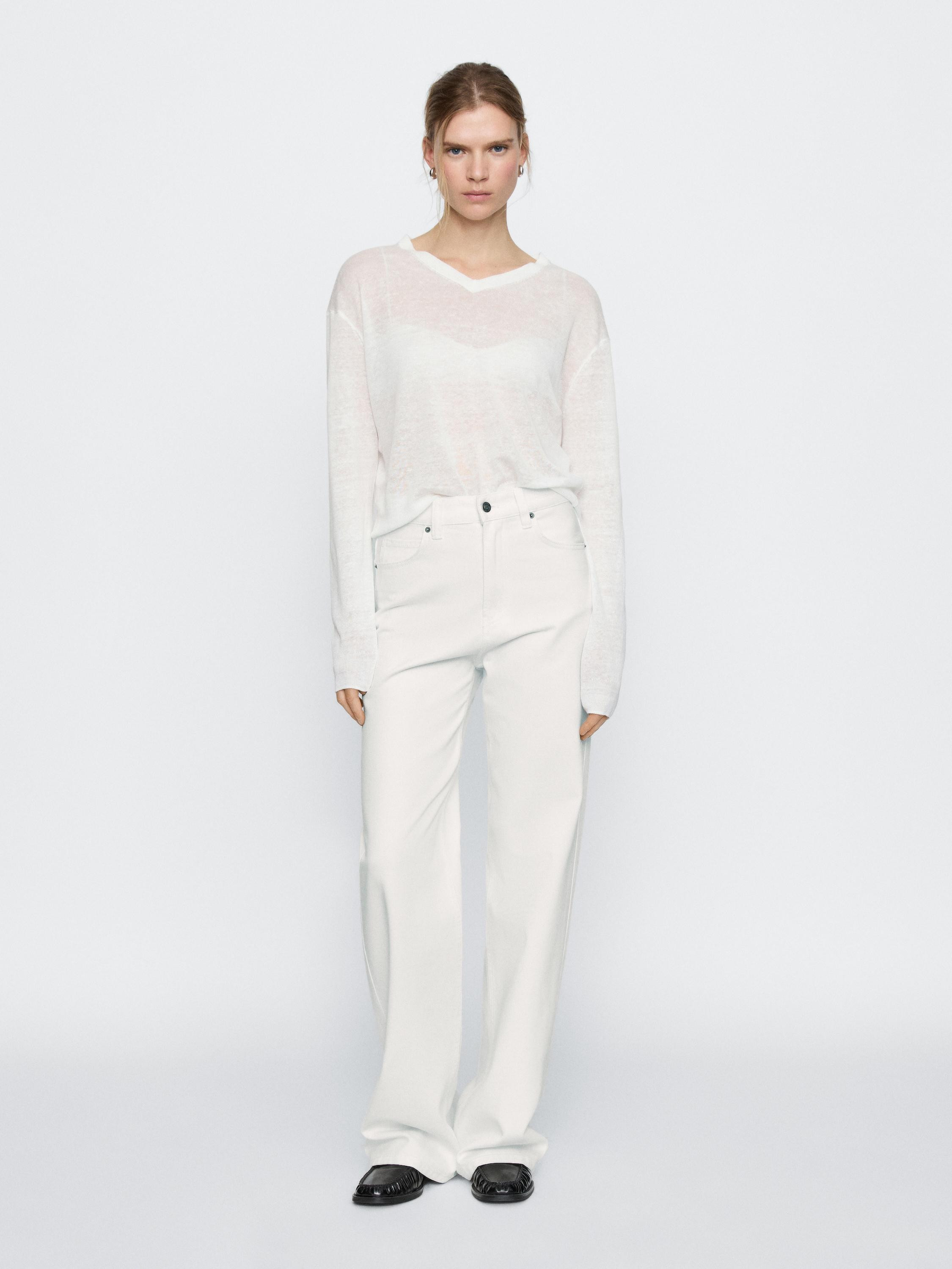 High-waist wide-leg jeans | Massimo Dutti US