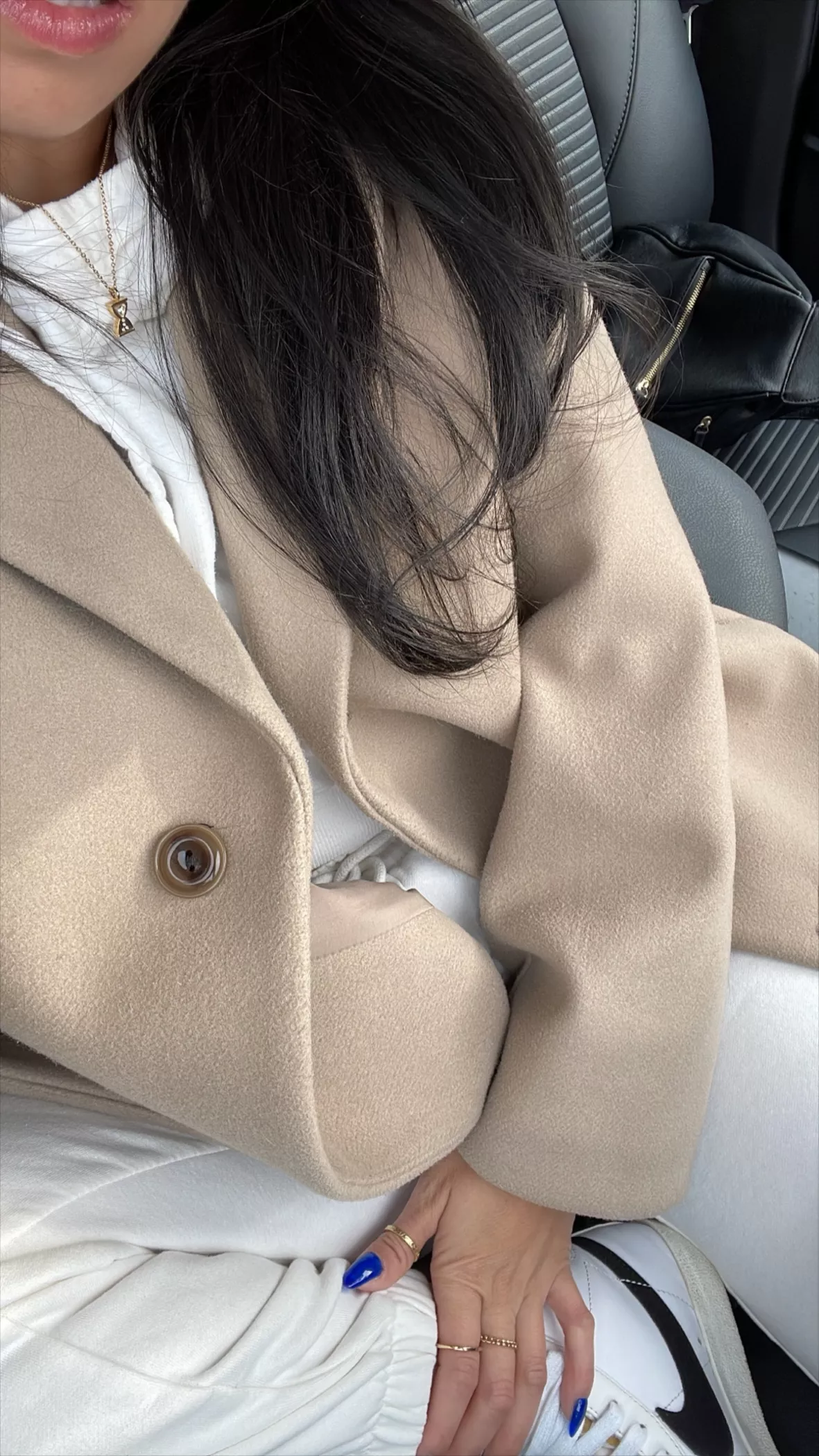 Double-breasted Coat - Light beige melange - Ladies