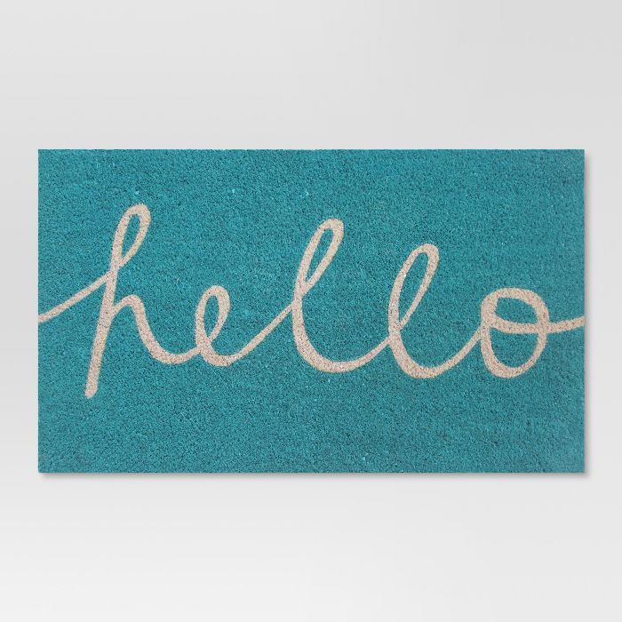 Blue Hello Cursive Doormat 1'6"x2'6" - Room Essentials™ | Target