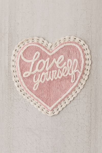 Love Yourself Bath Mat - Pink at Urban Outfitters | Urban Outfitters (US and RoW)