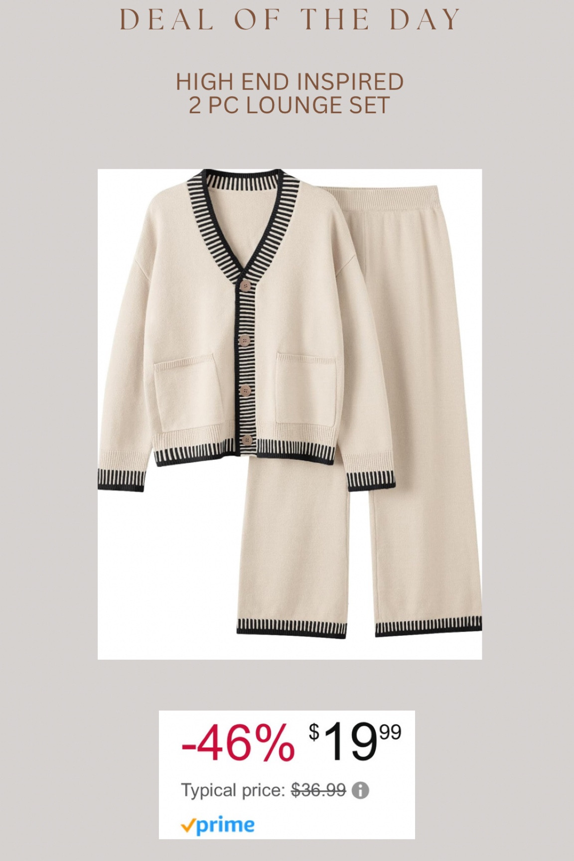 Just purchased so fast!!! I was looking for high end looking two piece cozy lounge sets that could be dressed up or down & found this for 46% off 🤯🤯 price will likely increase due to site traffic (Amazon 🙄😂)

#LTKStyleTip #LTKSaleAlert #LTKSeasonal