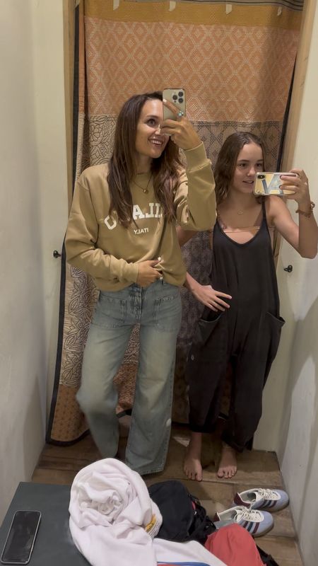Size 24 jeans I size down !! They’re so cute 
Milano sweatshirt sz small 

#LTKSeasonal