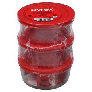 Pyrex Round Storage Containers with Lids - Red | Kroger