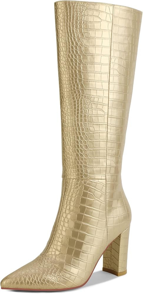 Modatope Knee High Boots Women Riding Boots for Women Tall Boots Long Boots Calf High Boots GoGo ... | Amazon (US)