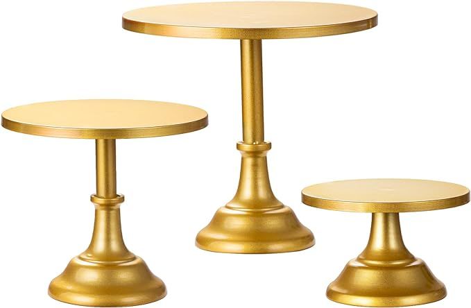 HBlife 3 Pcs Cake Stand, Gold Cake Stand Set Disc Diameter 8" 10" 12", Perfect Dessert Table Disp... | Amazon (US)