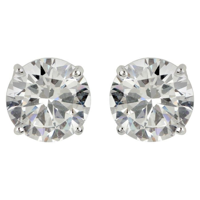 Sterling Silver Cubic Zirconia Round Stud Earring | Target